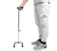 Walking for Elderly, Stainless Steel Level 9 Adjustable Height Crutches with 4-Foot Support Walking Stick,Retractable Walker for The Elderly Present