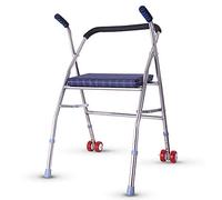 Walking Frame, 2 Wheel Rollator Walker Adjustable Height Lightweight Folding Rollator Mobility Aids for The Elderly Disabled with Seat Outdoor Indoor