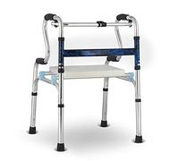 Walking Frame, Aluminum Foldable Walking Mobility Aid with Seat for Elderly Dual Walking Mode Yearn for