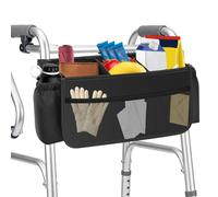 Walking Frame Caddy with Water Bottle Pocket, Foldable Upgrade Walker Basket, Seniors Rollator Accessories Universal Size for Seniors Rollator Accessories