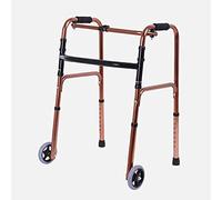 Walking Frame, Dual Riser Folding Walking Frame,Adjustable Aluminum Alloy Walking Aid for Elderly Seniors Disabled,Rehabilitation Equipment Yearn for(with Wheels)