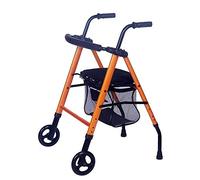 Walking Frame Folding Roller Walker with Armrests, Seat and Tray Basket, Height Adjustable Aluminum Two-Wheeled Walker for The Elderly and Disabled