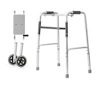 Walking Frame, Folding,Walking Aid,Aluminum Alloy Walking Frame with Seat Plate Wheels Adjustable Height Yearn for