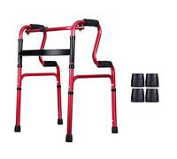 Walking Frame, Folding,Walking Frames,Adjustable Height with Seat Aluminum Alloy Walking Aid Non-Slip Feet for Elderly Seniors Disabled Yearn for(Red)