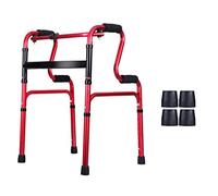 Walking Frame, Folding,Walking Frames,Adjustable Height with Seat Aluminum Alloy Walking Aid Non-Slip Feet for Elderly Seniors Disabled Yearn for(Red)