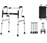 Walking Frame, Lightweight Foldable Walking Mobility Aid 2-in-1 with PU Seat and Wheels for Elderly Yearn for