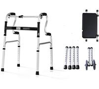 Walking Frame, Lightweight Foldable Walking Mobility Aid 2-in-1 with PU Seat and Wheels for Elderly Yearn for