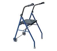 Walking Frame, Mobility Walker Walkers for Seniors with Seats and 2 Wheel Folding Walking Aid Walking Frame Adjustable Height Lightweight for Elderly & Disabled,Blue