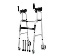 Walking Frame Standard Walker Rollator Walker Folding Stand-Assist with Arm Rest Pad 4 Wheel Rollator Padded Seat Mobility Aids Adjustable Height for Adult Seniors Disabl