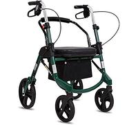 Walking Frame Walker Indoor Adult Foldable Drive Walking Aids,Walking Aids 4 Wheels Portable, Upright Posture Rolling Walker Double Brake System
