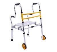 Walking Frame,Walking Aid,Folding Walker Adjustable with Wheels Seat for Elderly