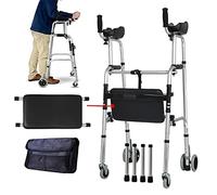 Walking Frame, Walking Frame 4 Wheel Arm Support Type Standard s for Elderly with Padded Seat and Lockable Brakes Limited Mobility Aid Yearn for