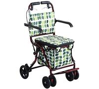 Walking Frame, Walking Frame Standard 4 Wheels Walking, Folding Mobility Walking Aid, Height Adjustable Seat Yearn for