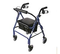 Walking Frame Wheelchair Walker, Rollators Elderly Walker Shopping Cart Soft Seat Aluminum Alloy Walking Frame Foldable Non-Slip Walking Stick with