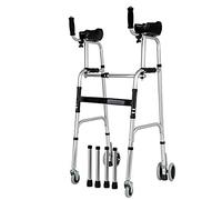 Walking Frame with Wheels Aid Aids Lightweight Adjustable Height Assisted Adults Seniors Body Standing Aids Disabled Mobility