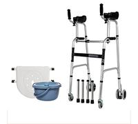 Walking Frame with Wheels Aid Folding Arm Rest Pad and 4 Wheels, Adjustable Adult Standing Aid Lower Limb Training Assist, Aid Elderly Inju Disabled
