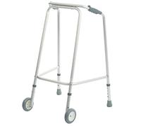 Walking Frames, Large Ultra Narrow Lightweight Wheeled Walking Frame Folding Aluminium with Wheels Ideal for Elderly