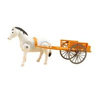 Walking Horse Carriage, Vintage Motion Display, Electric Cart with Action Function, Retro Animal Decoration Piece, Table Accent with Antique, Classroom Center for Daycare Fun