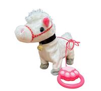 Walking Horse Toy - Fairy Doll with Toy Wand, Realistic Movable Toys Horse with Lead Rope, Sound & Motion Play Companion for Boys Girls Ages 3 plus, Kids Riding Simulation