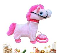 Walking Horse Toy,Lead Rope Included Realistic,Walking Singing Electric Plush Horse | for Bedroom Dorm Living Room Travel Boys Girls Preschoolers Over 3 Years Old