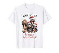 Walking in a Weenie Wonderland Funny Christmas Sausage Dog T-Shirt