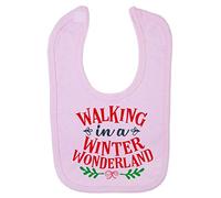 Walking in a Winter Wonderland [BCX] Cotton Baby bib - Pastel Pink