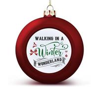 Walking in A Winter Wonderland Christmas Ball Ornament Christmas Holiday Christmas Tree Pendant Hanging Seasonal Holiday Decoration for Home Farmhouse Christmas Decor