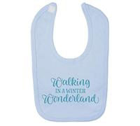 Walking in a Winter Wonderland Cotton Baby bib - Pastel Blue