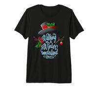 Walking in a Winter Wonderland Snowman Vintage Christmas Premium T-Shirt