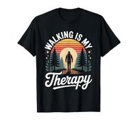 Walking is My Therapy Nature Hiking Design T-Shirt