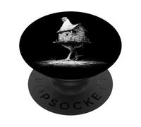 Walking Log Cabin Chicken Legs Dark Art PopSockets Adhesive PopGrip