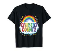 Walking Motivation Every Step Counts Positivity Quote T-Shirt
