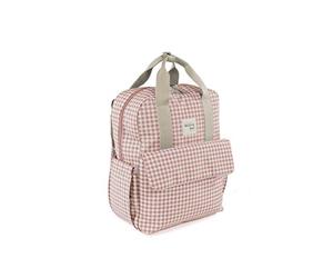 Walking Mum. I Love Vichy Backpack Diaper Bag for Stroller - Versatile Design with Short Handles and Shoulder Straps - Pink - 37 x 28 x 12 cm
