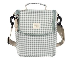 Walking Mum I Love Vichy Isothermal Baby Food Bag - Large Capacity - Versatile Design with Short Handle and Shoulder Strap - Green - 26 x 23 x 12 cm