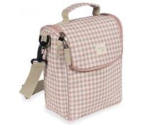 Walking Mum. i Love Vichy Isothermal Bag for Baby Food, Large Capacity, Versatile Design with Short Handle and Shoulder Strap, Pink Measures 26 x 23 x 12 cm.
