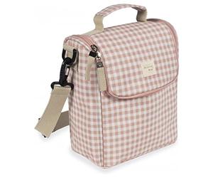 Walking Mum. i Love Vichy Isothermal Bag for Baby Food, Large Capacity, Versatile Design with Short Handle and Shoulder Strap, Pink Measures 26 x 23 x 12 cm.