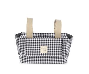 Walking Mum. I Love Vichy Pram Changing Bag with Short Handles for Stroller, Black, 31 x 17 x 12 cm