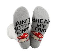 Walking Mushroom Crew Sock DID Inspired Novelty Sock Dungeon Meshi Gift Animal Mushroom Gift (UK, Alpha, One Size, Regular, Regular, Stride Sock)