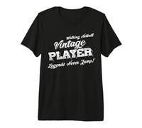 Walking Netball ‘Vintage Player’ Legends Never Jump Premium T-Shirt