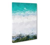 Walking On The Beach In Abstract Modern Canvas Wall Art Print Ready to Hang, Framed Picture for Living Room Bedroom Home Office Décor, 24x16 Inch (60x40 cm)