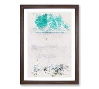 Walking on The Beach Watercolour Framed Print | A2 Walnut Framed Wall Art | Ready to Hang | Modern Beach Picture | Living Room Bedroom Lounge Office
