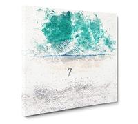 Walking on the Beach Watercolour Modern Canvas Wall Art Print Ready to Hang, Framed Picture for Living Room Bedroom Home Office Décor, 14x14 Inch (35x35 cm)