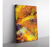Walking On The Sand Abstract Canvas Wall Art Print Ready to Hang, Framed Picture for Living Room Bedroom Home Office Décor, 50x35 cm (20x14 Inch)