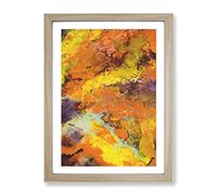 Walking On The Sand Abstract Framed Print for Living Room Bedroom Home Office Décor, Wall Art Picture Ready to Hang, Oak A4 Frame (34 x 25 cm)