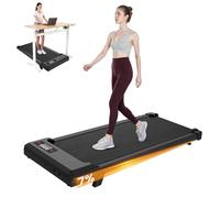 Walking Pad Treadmill 8% Incline, 1-10km/h Portable Under Desk Treadmill | 2.5HP Poweful Motor, 130KG Capacity, Shock Absorption, LED Display & <45dB Low Noise, Transport wheels, Installation Free