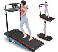 Walking Pad Treadmill with Desk Workstation,3.0 HP Foldable Treadmills with 12% Incline & Handle Bar,300lbs Capacity,2s Folding,Ultra-Quiet,Small/Compact Under Desk Treadmills for Home Ofiice