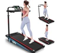 Walking Pad Treadmill with Desk Workstation,3.0 HP Foldable Treadmills with 12% Incline & Handle Bar,300lbs Capacity,2s Folding,Ultra-Quiet,Small/Compact Under Desk Treadmills for Home Ofiice
