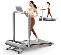 Walking Pad with 15% 12-Level Auto Incline & Handle Bar, 450 lbs Capacity UI Screen, Rayspace 3.5HP Quiet Under Desk Treadmill, Speaker, APP & Remote Control, Foldable Treadmills for Home/Office
