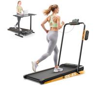 Walking Pad with 8% Incline, 3 in 1 Folding Walking Pad Treadmill for Home with Handle Bar, 2.5HP Powerful Quiet Under Desk Treadmill 1-12km/h with APP & Magnetic Remote, No Assembly (06-Orange)