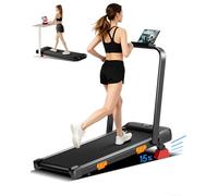 Walking Pad with Incline 15%, Under Desk Treadmill with Handle, 2.5HP Walking Treadmill for Home,136KG Capacity 8 Shock Absorbing Cushions 7 Layer Running Belt Walking Pad Foldable